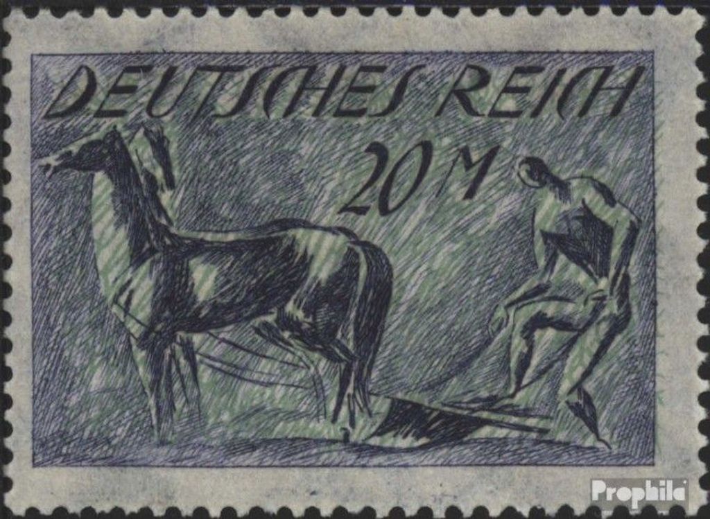 Briefmarken Deutsches Reich 1921 Mi 196 Wasserzeichen Waffeln postfrisch Verschiedene Zeichnungen
