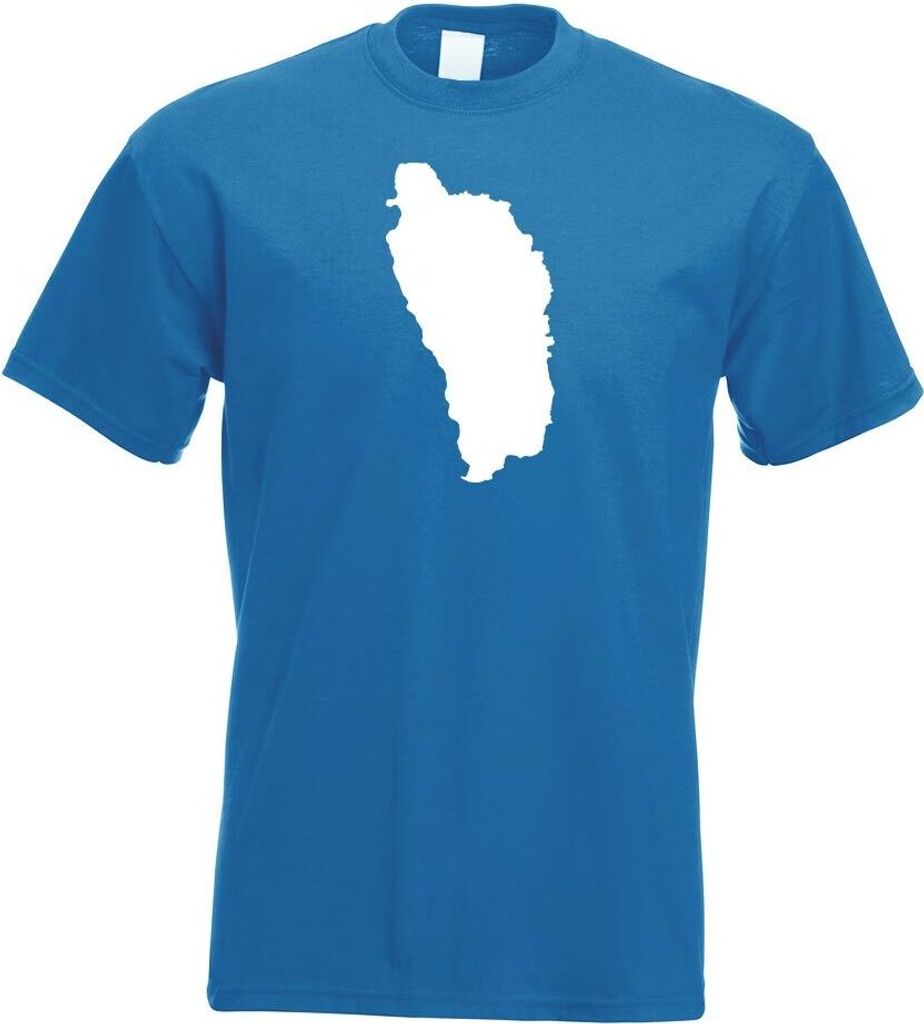 Kiwistar - T-Shirt - royal - Dominica Umriss Kontur Herren Funshirt Bedruckt Design Sprüche Spruch Motive - mit Motiv Bedruckt - Funshirt Design -...