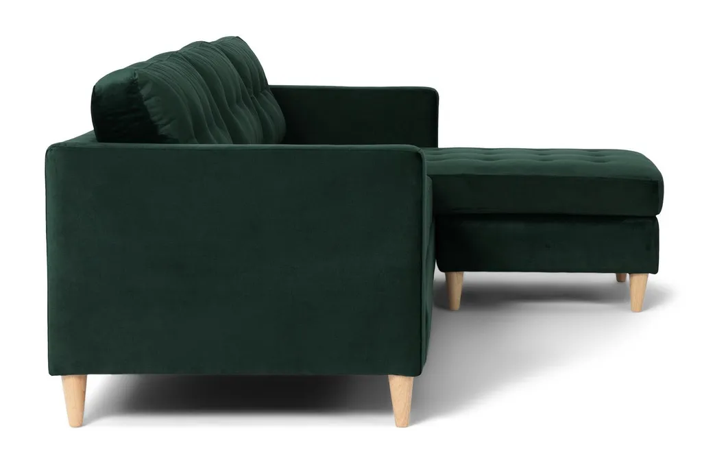 Canapé modulable Marino BA1, solution gain de place en velours vert chic
