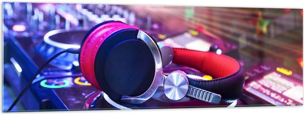 Bilder auf glas - Disco Nachtclub Audio Elektronik - 160x50cm - Glasbilder - Wandbilder - Kunstdruck - zum Aufhängen bereit - Wanddekoration aus G...