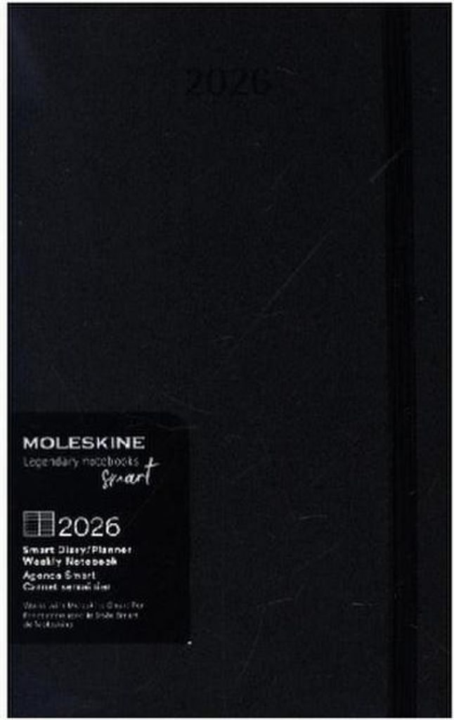 Moleskine Smart Kalender 2026, für das Smart Writing Set 12 Monate Wochen Notizkalender, 1 W = 1 S, rechts linierte Seite, L/A5, fester Einband, s...