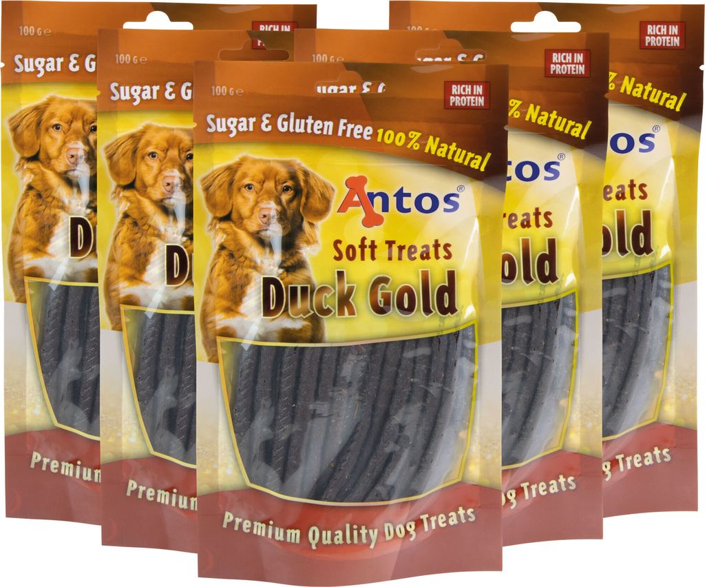 5x100g Duck Gold - Enten Schnürchen - Zuckerfrei - glutenfrei- aus feinem Entenbrustfleisch