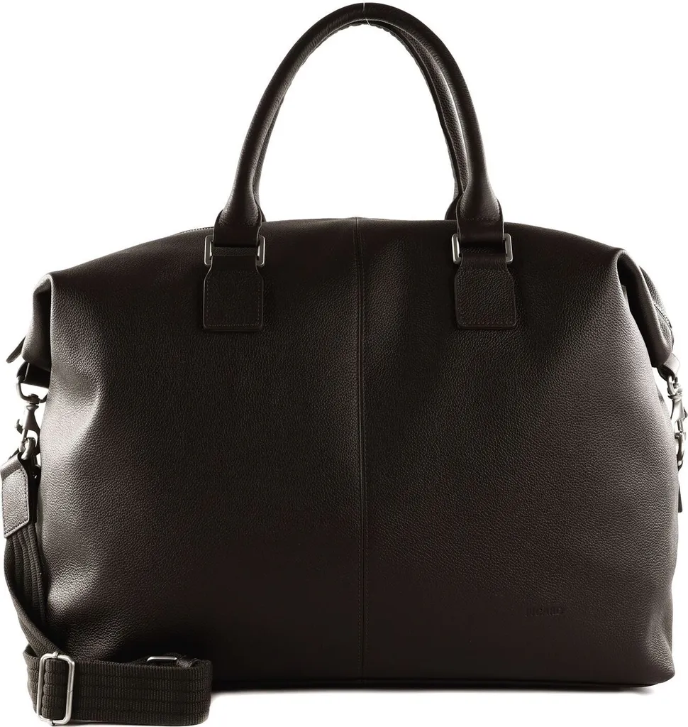 Sac Duffle Bag Milano en Cuir Véritable Marron Foncé Haute Qualité
