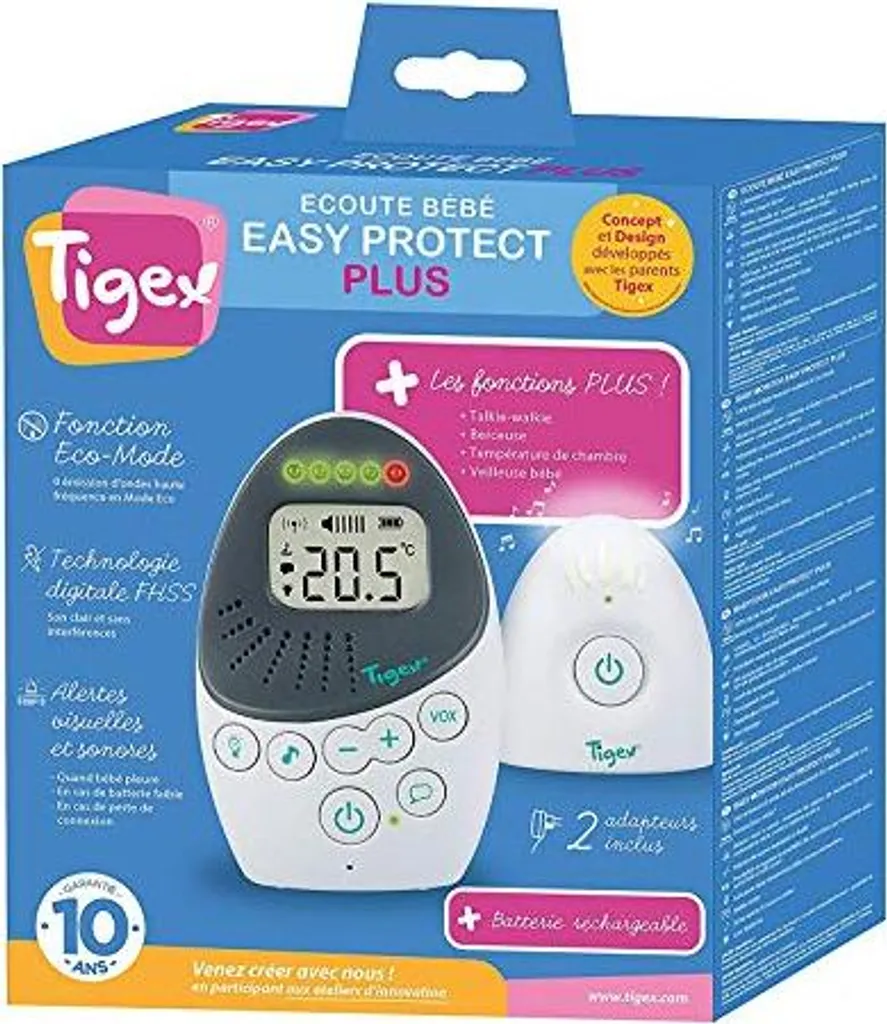 Écoute-bébé Tigex Easy Protect Plus - Babyphone Sans Fil avec Mode VOX - 12