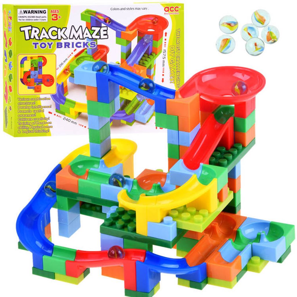 Bunte Kugelbahn aus Marmorblöcken 152ele ZA3228 Produktbild 