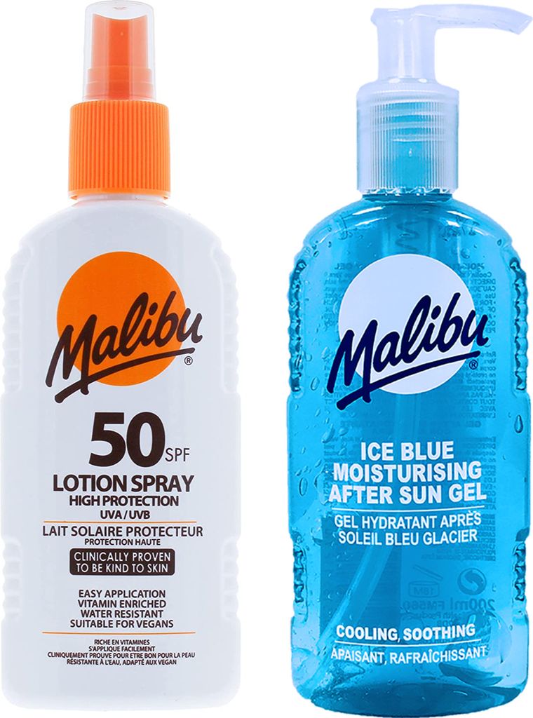 Malibu Wasserfestes Spray LSF 50 200 ml + After Sun Gel 200 ml