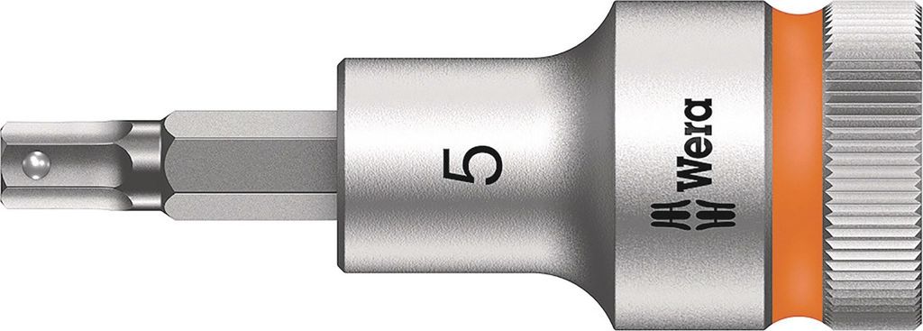 Wera - 8740 C HF Zyklop Bit-Nuss mit 1/2"-Antrieb mit Haltefunktion , 5.0 x 60 mm; 5003821001
