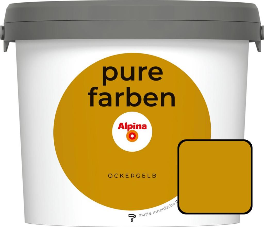 Alpina Pure Farben Wandfarbe ockergelb 2,5 L