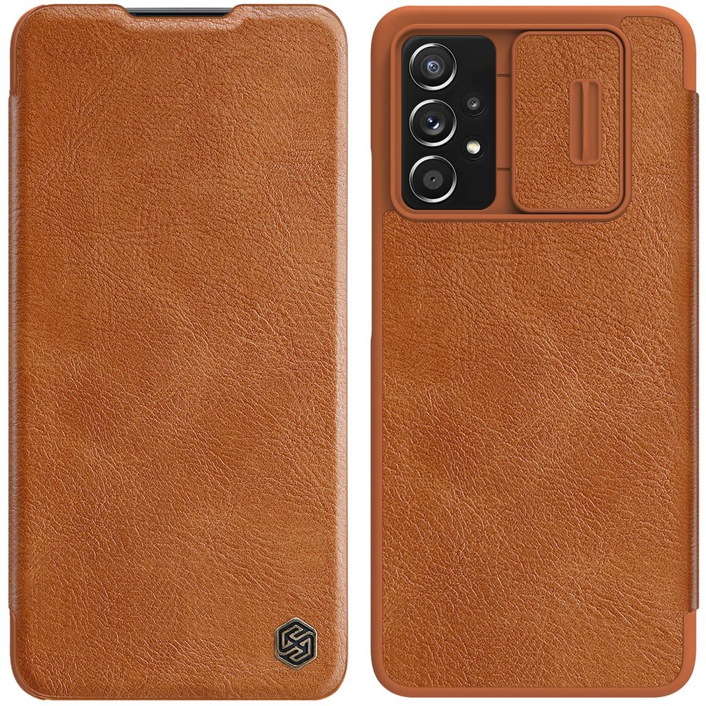 Nillkin Qin Lederholsterhülle für Samsung Galaxy A73 braun Handyhülle