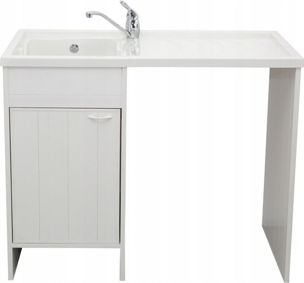Spülbecken mit Unterschrank, Waschbecken, Wasserhahn 109 x