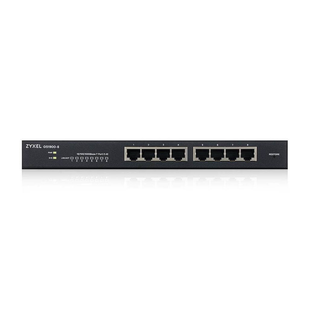 ZYXEL 8xGb IPv6 fanless switch GS1900-8 v2 Obrázok produktu 