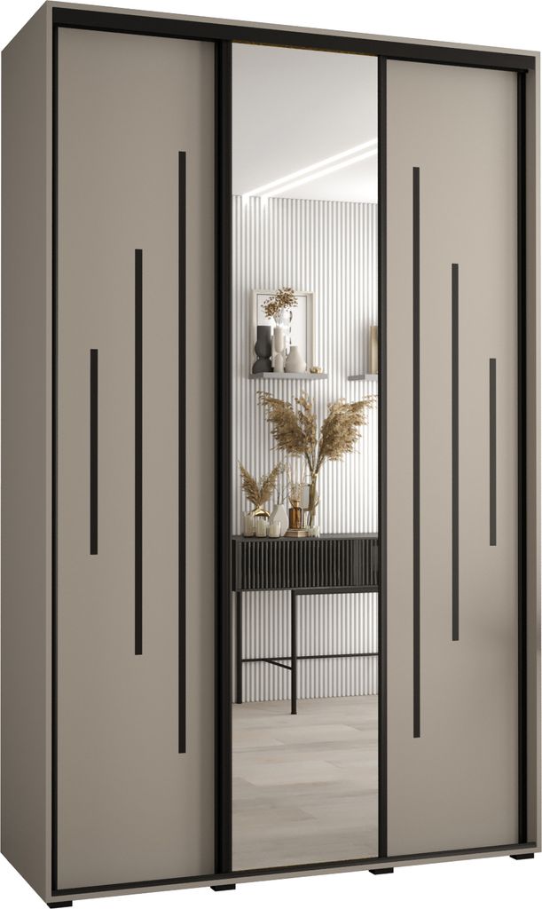 Kryspol Dakota 13 Schrank, drei Türen - 235,2x160x60cm - Kaschmir Schwarz