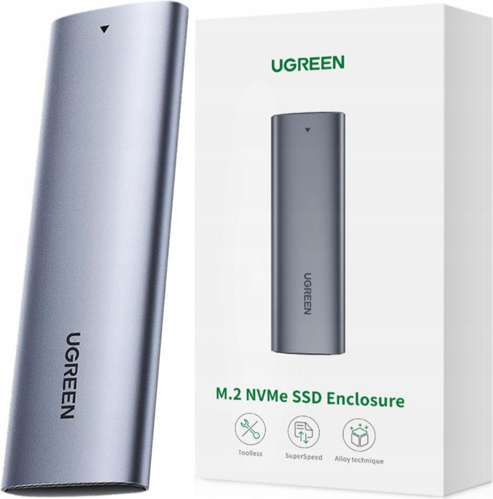 Ugreen 10902 storage drive enclosure SSD enclosure Grey M.2 Immagine del prodotto 
