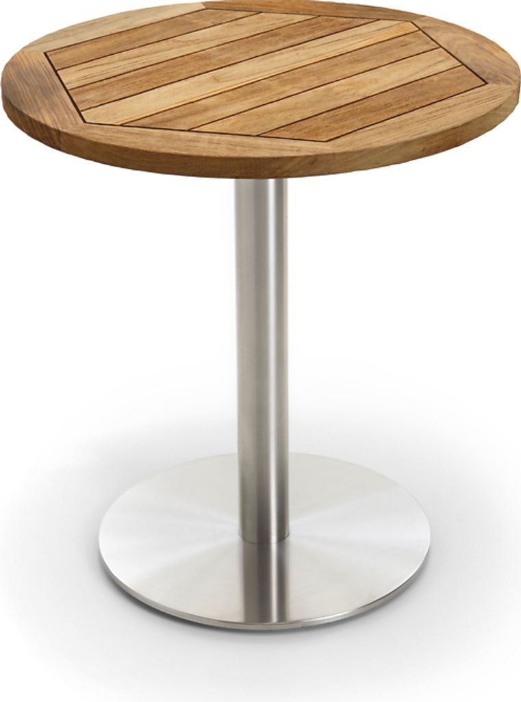 Gartentisch Bistrox 95 rund Tischplatte Teak Geölt Gestell Edelstahl Gebürstet