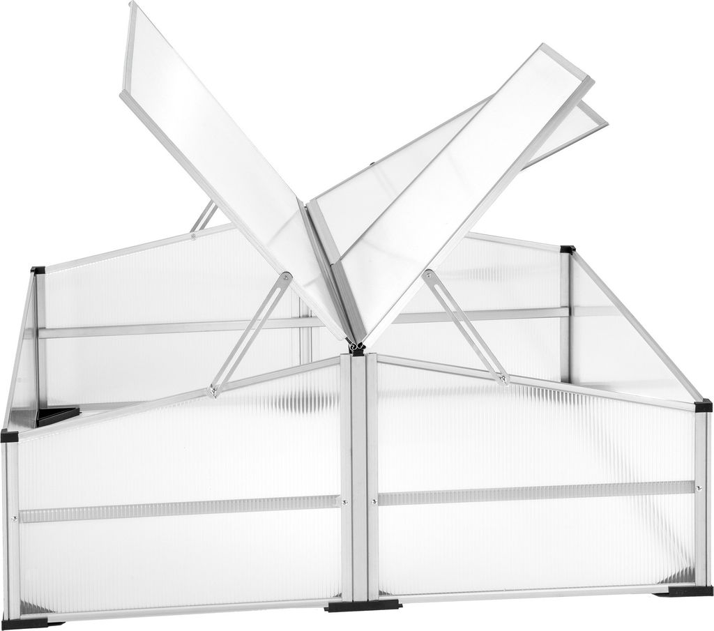 Frühbeet aus Aluminium mit arretierbarem Dach - 102 x 102 x Produktbild 1