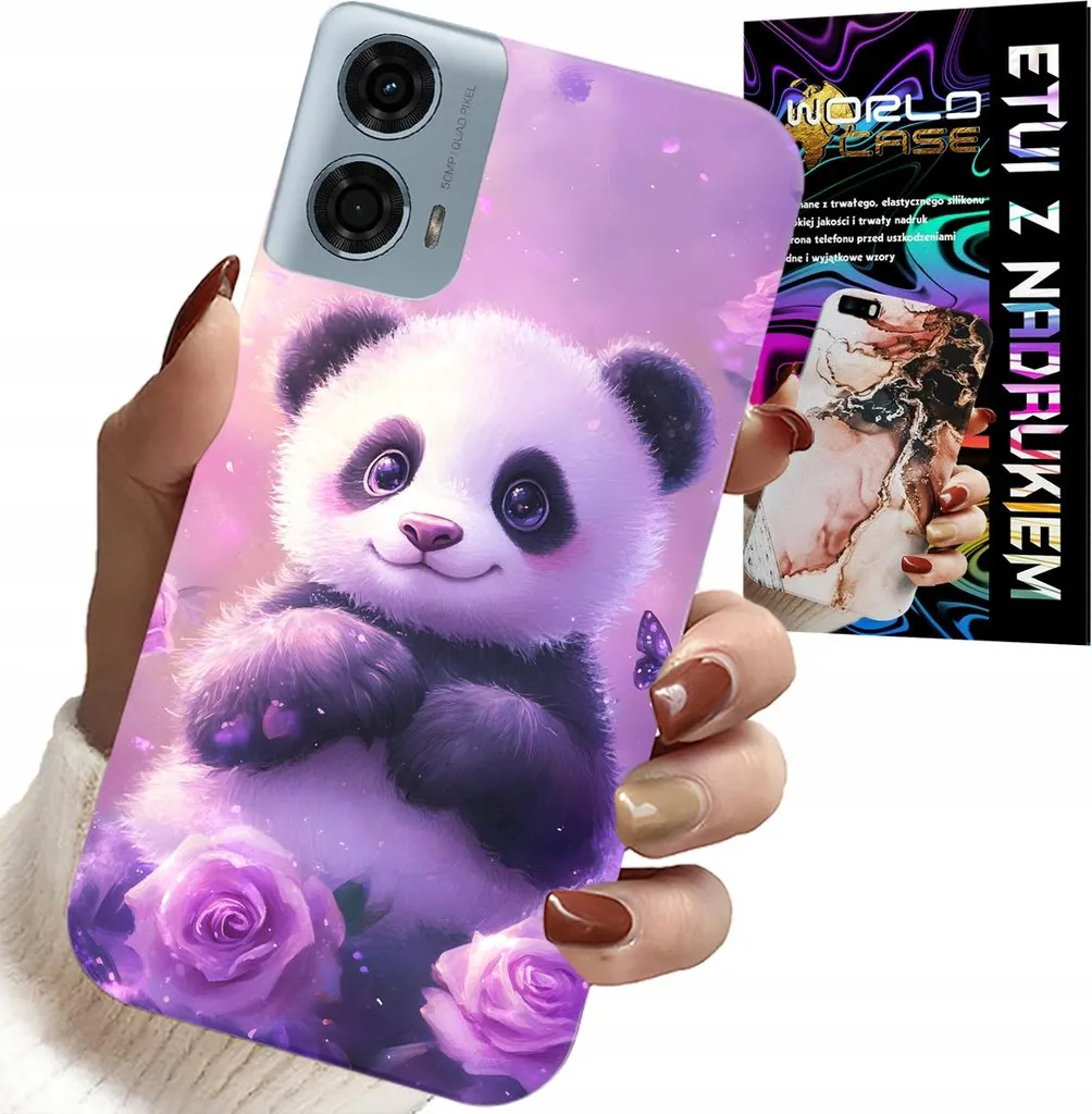 Cover Moto G85 5G Panda + Vetro: Kit Protezione Totale Anti-Caduta
