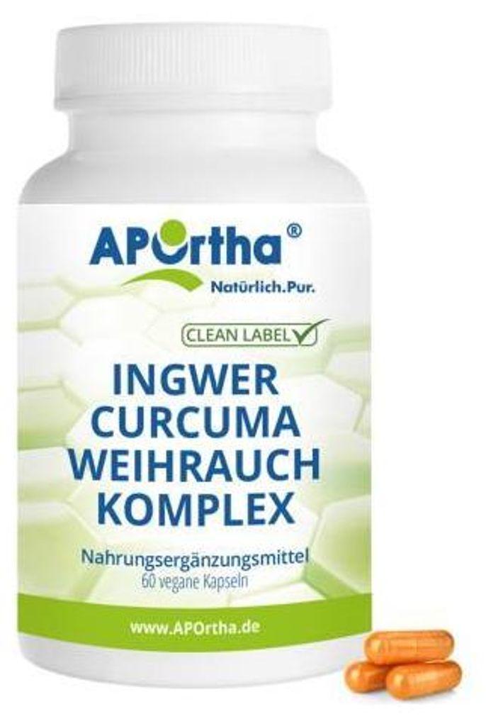 APOrtha Ingwer-Curcuma-Weihrauch-Komplex - 60 vegane Kapseln
