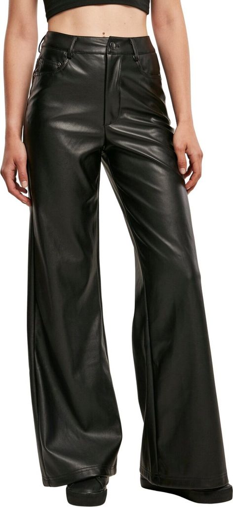Urban Classics Ladies - Wide Leg Kunstleder Hose - W27