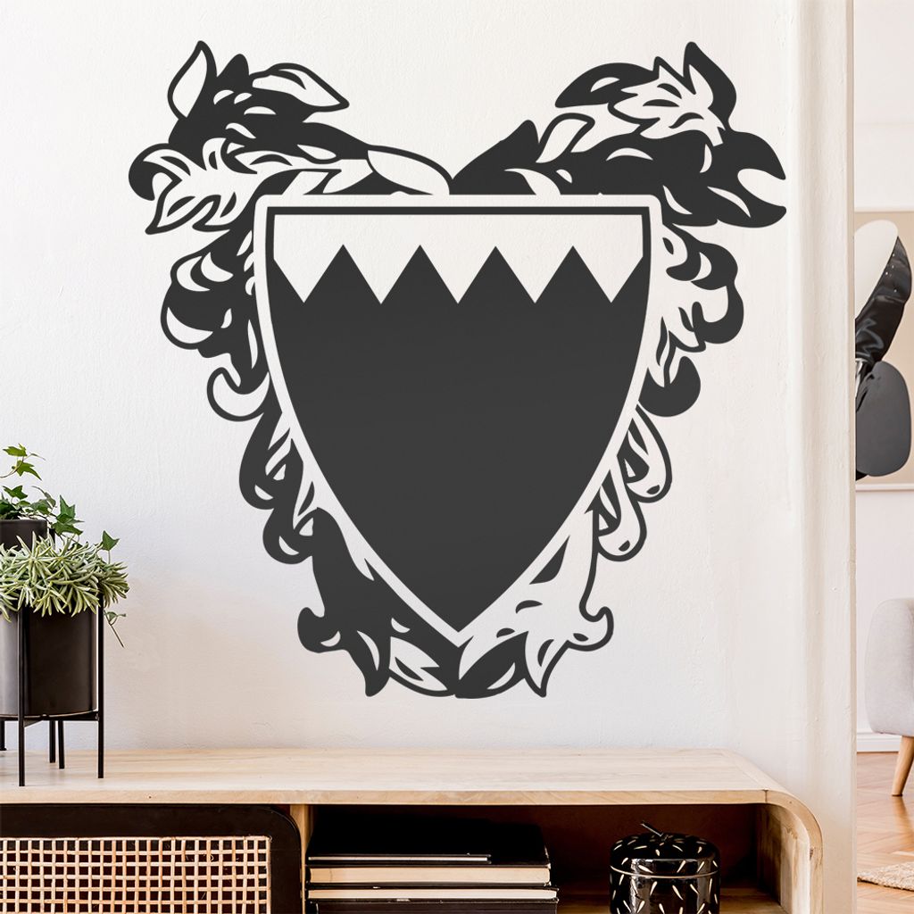 Bahrain Wappen Wandtattoo Wandaufkleber Wall Sticker - Dekoration, Küche, Wohnzimmer, Schlafzimmer, Badezimmer