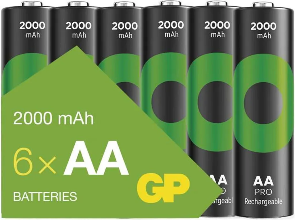 Batteries rechargeables AA HR6 GP ReCyko Pro - Pack de 6 accumulateurs