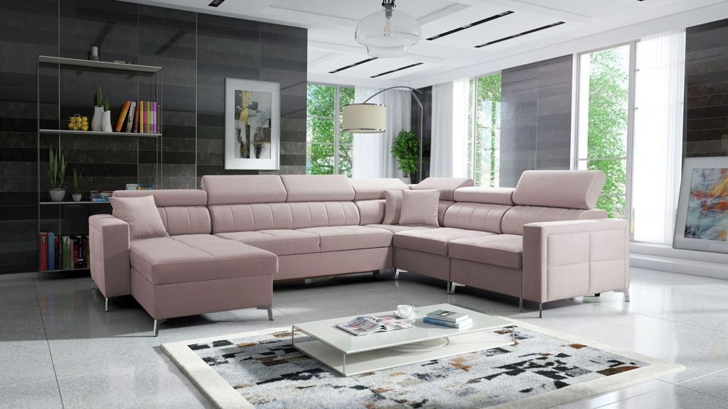 XXL Sofa Wohnlandschaft U Form SID VII Farbe wählbar TOP Produktbild 