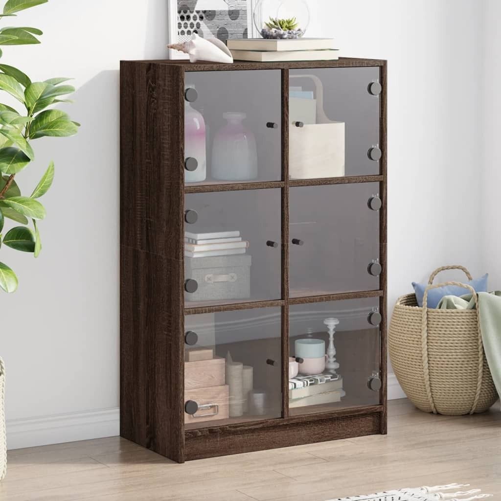Maison Exclusive - Highboard mit Türen Braun Eiche-Optik 68x37x109cm Holzwerkstoff
