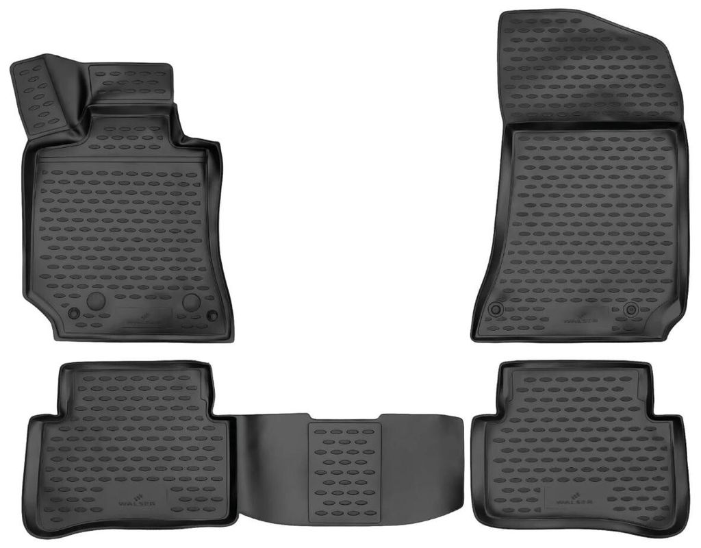 WALSER XTR Gummi Fussmatten Auto für Mercedes-Benz E-Klasse (W212/S212) 2009 - 2016, 100% passgenaue Auto Fußmatten, robuste Universal Fußmatte ...
