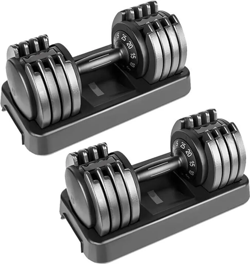 Paires d'Haltères à Poids Variable 25 kg Système de Réglage Rapide