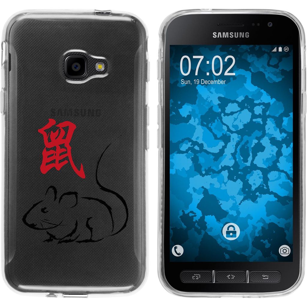 PhoneNatic Case kompatibel mit Samsung Galaxy Xcover 4 / 4s Silikon-Hülle Tierkreis Chinesisch M1