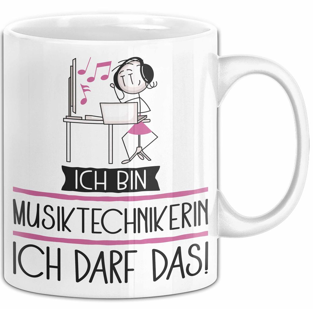 Geschenk für Musiktechnikerin Tasse Lustige Geschenkidee Geburtstag Ich Bin Musiktechnikerin Ich Darf Das (Weiß)