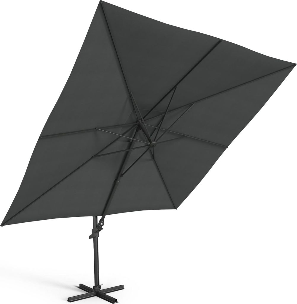 Kettler Ampelschirm Sonnenschirm EASY MOVE 300 x 300cm mit Schutzhaube Anthrazit
