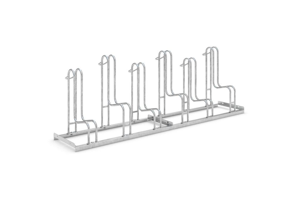 Hochwertiger Fahrradständer Standparker 4056 | Sicherer Radständer auch für Mountainbikes & E-Bikes | einseitig, für 6 Fahrräder | Stahl verzi...