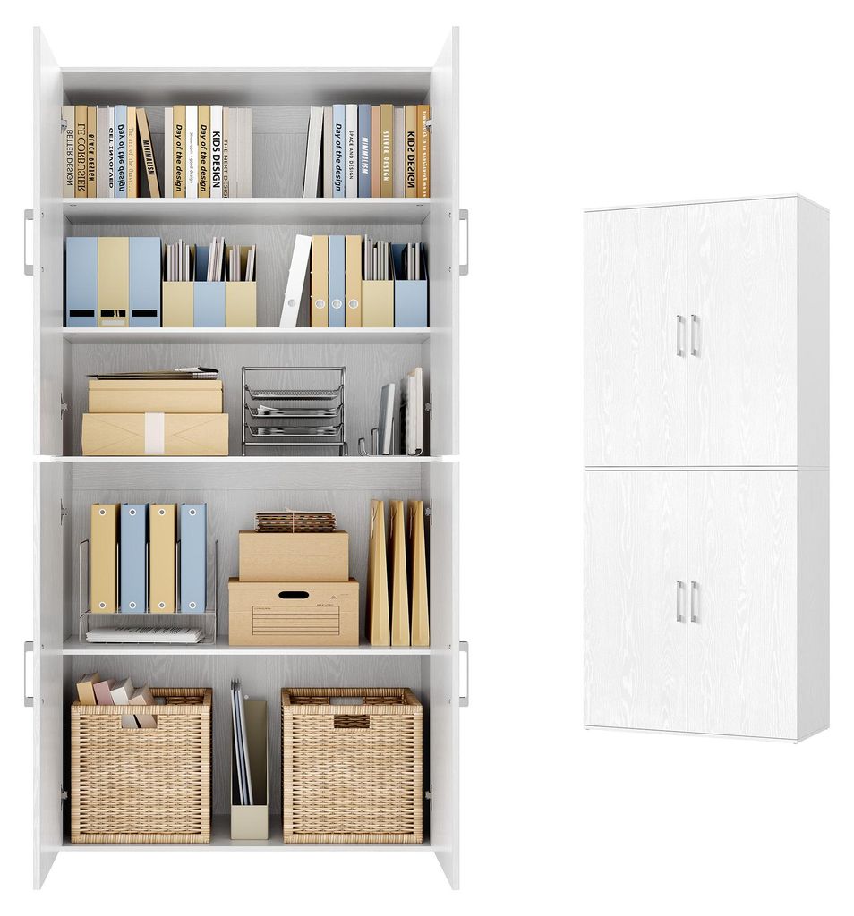 VASAGLE Aktenschrank mit 4 Türen, Kleiderschrank, 5 Produktbild 