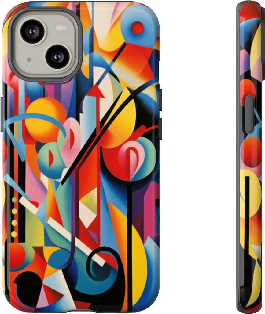 Bunte Abstrakte Geometrie – Hülle Kompatibel mit iPhone 14