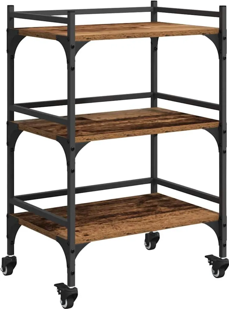 vidaXL Carrello Salvaspazio Cucina 50x35cm Legno Recuperato