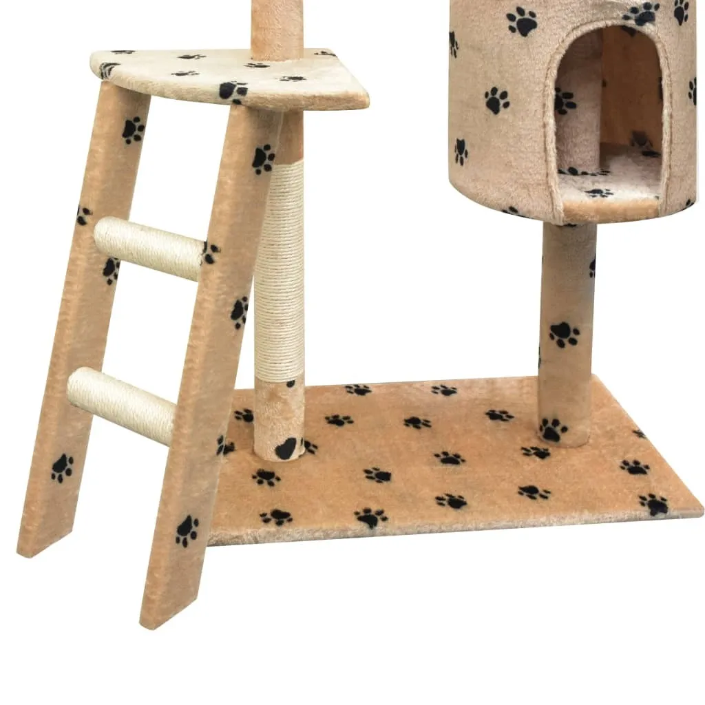Arbre à chat sisal 150 cm beige : structure stable et design à pattes - 3