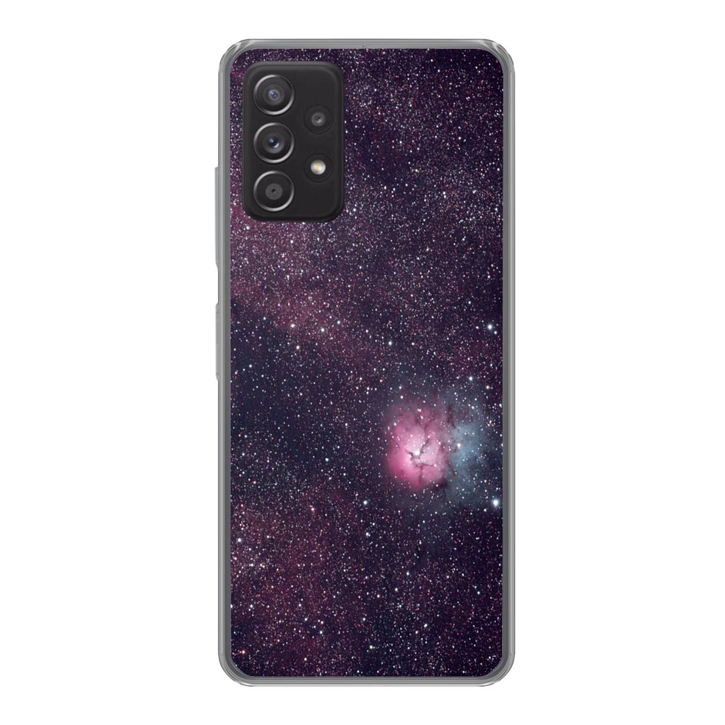 MuchoWow Handyhülle Schutzhülle Hülle für Samsung Galaxy A53 5G Universum - Sterne - Rosa - Jungen - Mädchen - Kinder Silikon Softcase Handy...