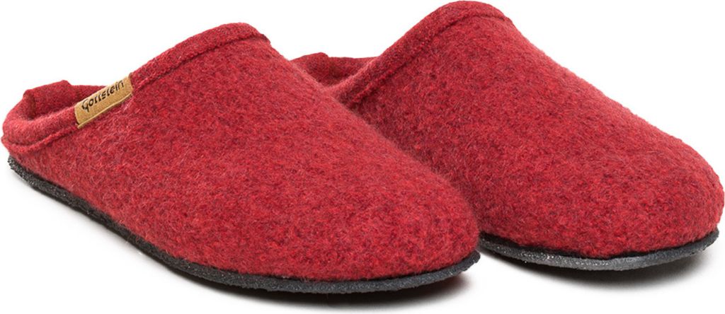 Gottstein Alpine Light Pantoffeln Aus reiner Schurwolle, Weiche Borte aus feinem Strick, Sohle mit wasserdichter Latexbeschichtung