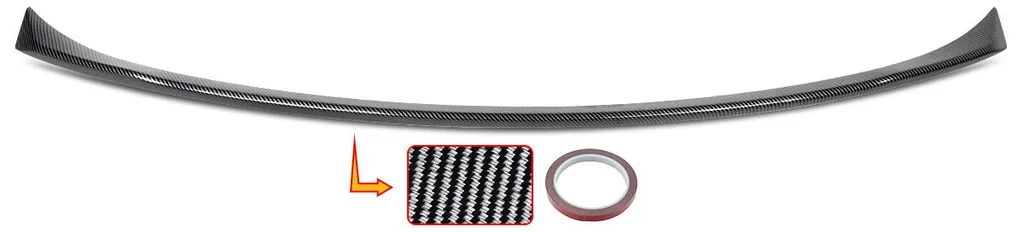 Spoiler look fibre de carbone design aérodynamique universel noir sport