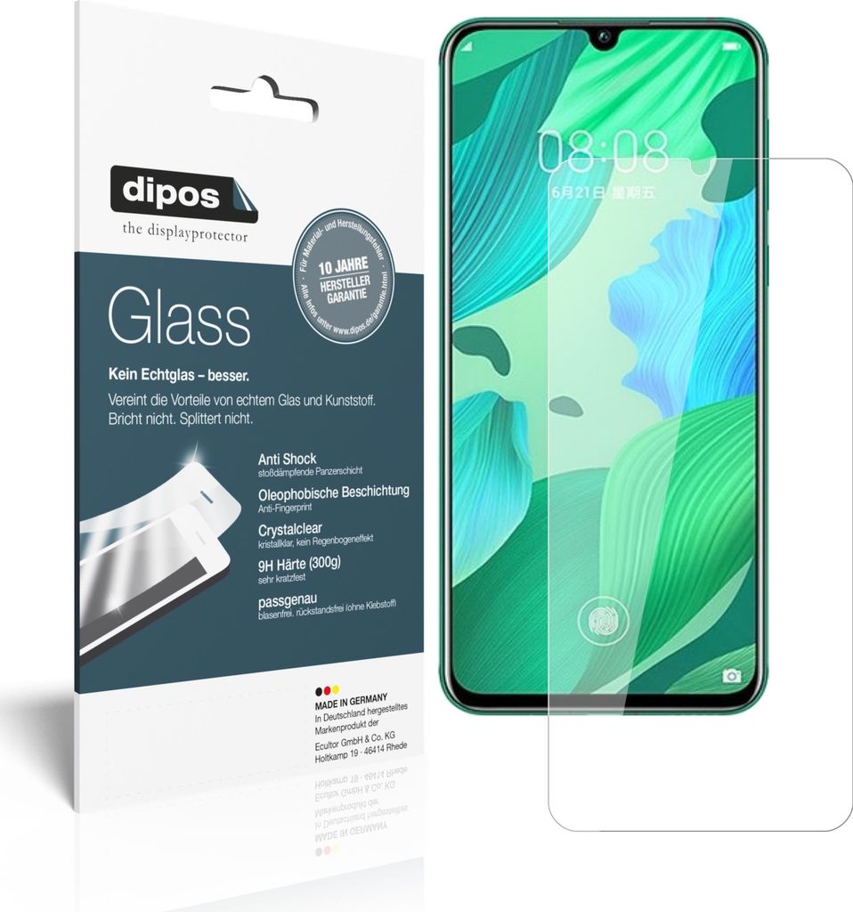 1x Schutzfolie für Huawei nova 5 Pro - Anti-Shock 9H Folie dipos Glass Kunststoffglas