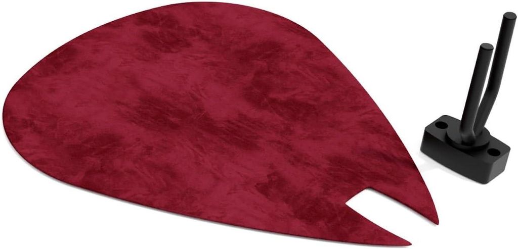 Gitarrenplektrum-förmiges Akustik-Wandpanel | Passend für Fender, Gibson, Ibanez, PRS | Samt-Akustikset mit Halter [Bordeaux |PICK-Large (315×37...