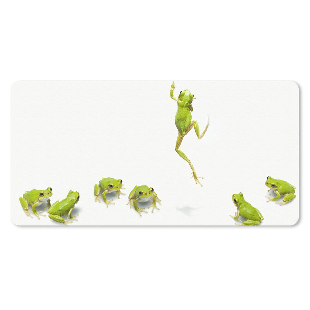 MuchoWow Schreibtischunterlage Frosch - Tiere - Grün 80x40 cm - XXL Mauspad - Gaming Mauspad
