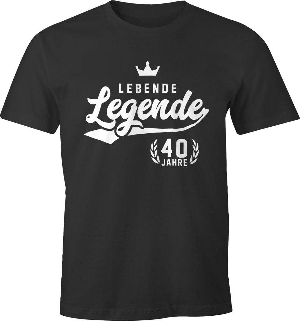 Herren T-Shirt Lebende Legende 40. Geburtstag Athletic Krone Fun-Shirt Moonworks anthrazit M