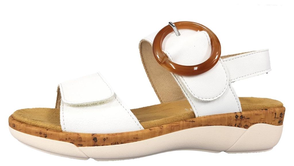 Scarpe da donna Remonte, sandali bassi, bianchi, casual Immagine del prodotto 