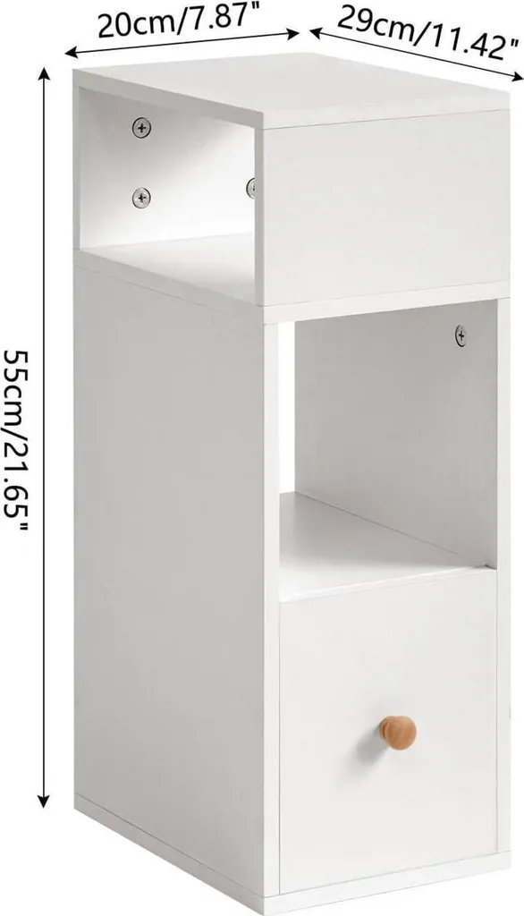 Table d'Appoint Étroite Gain de Place avec Tiroir Solution Petites Chambres