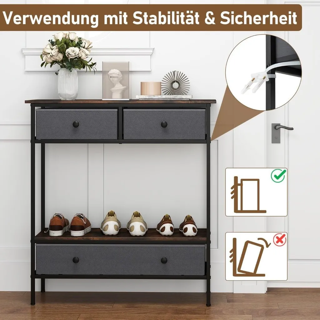 Table d'appoint stable avec tiroirs pour organiser un petit espace