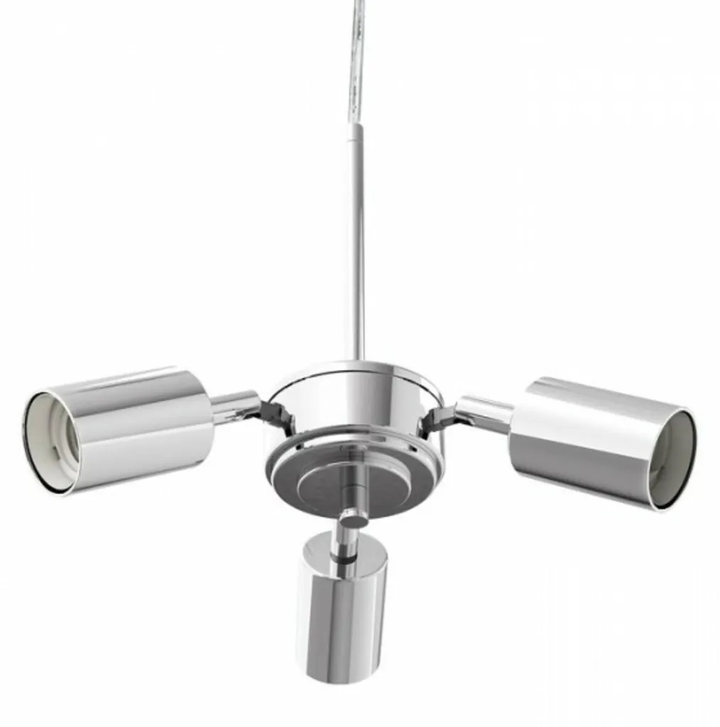 Kit de Suspension Triple TRIX Chrome E27 : Éclairage Puissant et Design