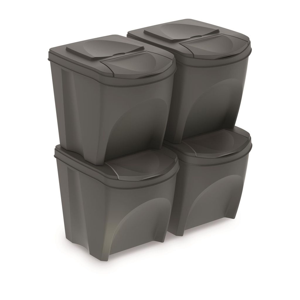 Mülleimer Küche 25 Liter Behälter Papierkorb Abfalleimer Grau 
