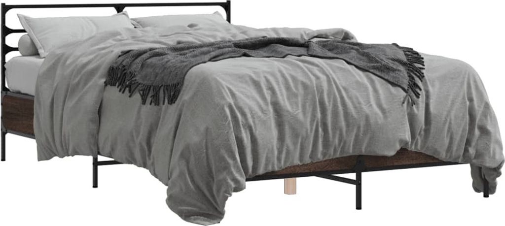 Maison Exclusive - Bettgestell Braun Eichen-Optik 120x200 cm Holzwerkstoff Metall