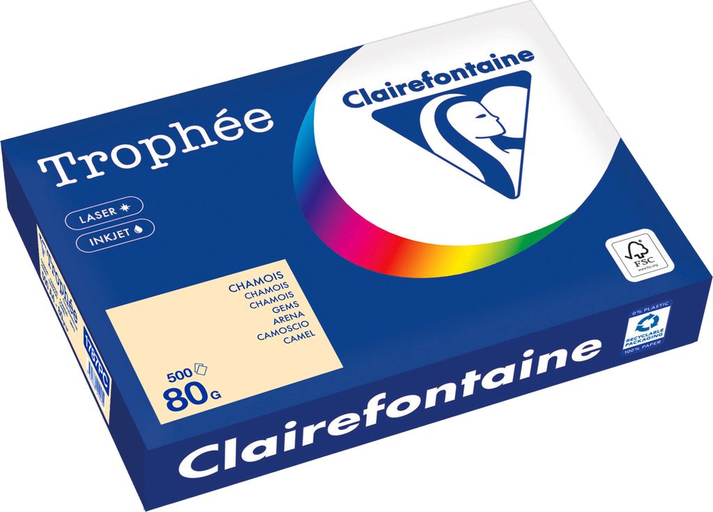 Clairefontaine Kopierpapier 1787PC A4 80g chamois 500Bl